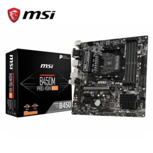 MSI ProSeries Motherboard B450M PRO-VDH MAX( AM4 M.2 USB 3 DDR4 D-Sub DVI HDMI Micro-ATX)