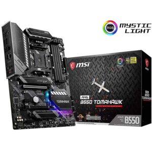 MSI MAG B550 Tomahawk Gaming Motherboard (AMD AM4, DDR4, PCIe 4.0, SATA 6Gb/s, M.2, USB 3.2 Gen 2, HDMI/DP, ATX)