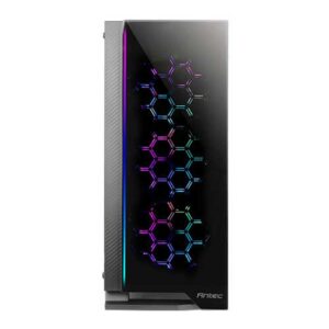 Antec NX600 Mid Tower Gaming Cabinet Support ATX, M-ATX, ITX Motherboard with Tempered Glass Side Panel, 4 x 120mm ARGB Fan (3 in Front & 1 in Rear) Preinstalled