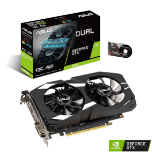 ASUS GeForce GTX 1650 Overclocked 4GB Dual-Fan Edition VR Ready HDMI DP 1.4 DVI Graphics Card (Dual-GTX1650-O4G)