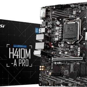 MSI H410M-A PRO ProSeries Motherboard (mATX, 10th Gen Intel Core, LGA 1200 Socket, DDR4, M.2 Slot, USB 3.2 Gen 1, 2.5G LAN, DVI/HDMI)