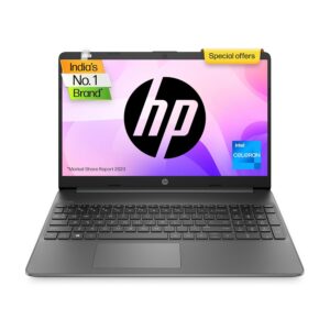 HP 15s-fq3066TU Intel Celeron N4500 Laptop (15.6-inch HD, Micro-Edge, 8GB DDR4, 512GB SSD, Intel UHD Graphics, Dual Speakers, Win 11, MSO 2021, Jet Black, 1.69 kg)